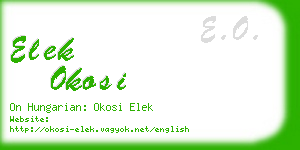 elek okosi business card